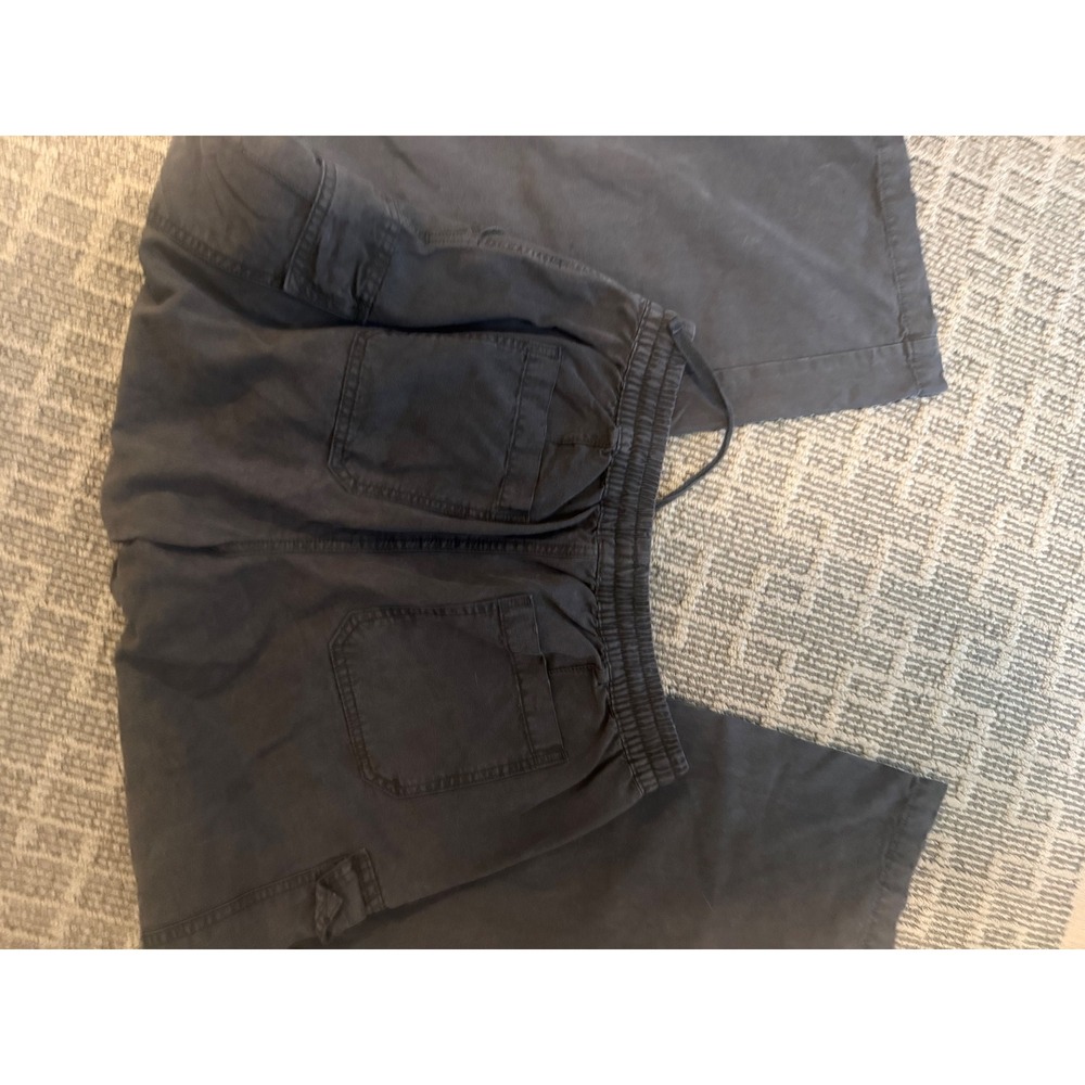 Aerie Womens Wide Leg Cargo Pants Washed Black Elastic Waist Drawstring Medium - Picture 5 of 5